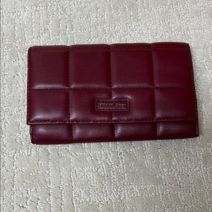 Poppy Grey Maroon Quilted Wallet
